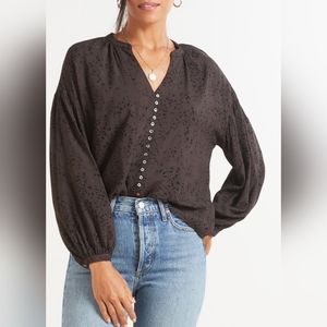 Z Supply black Mazzy stamped blouse